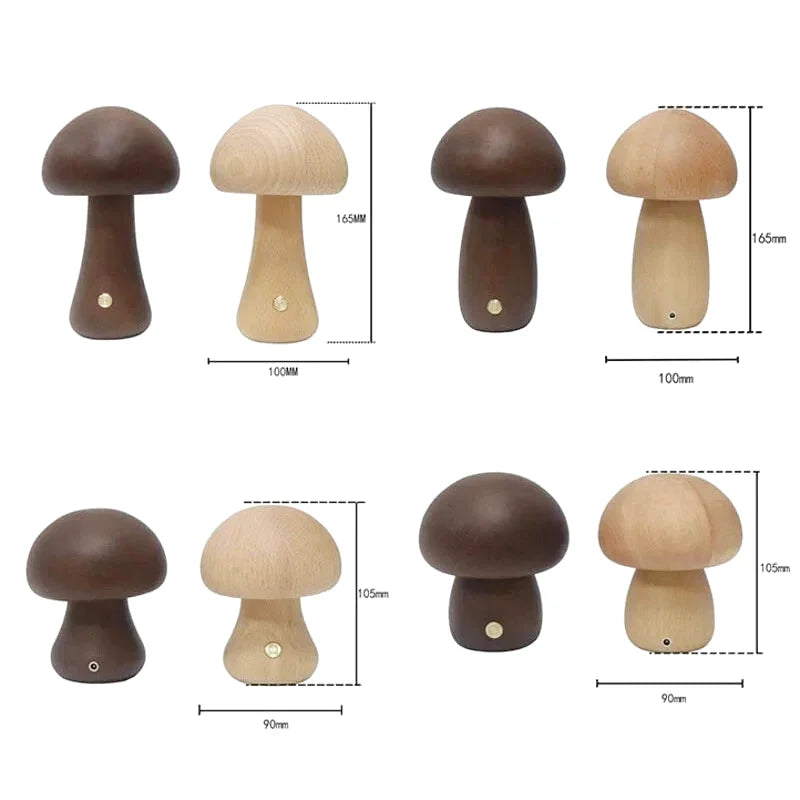 Lampe de chevet bois champignon