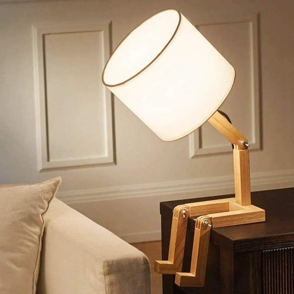 Lampe de chevet bois originale