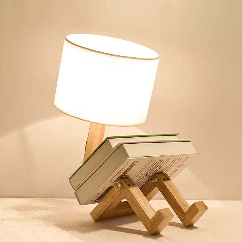 Lampe de chevet bois originale