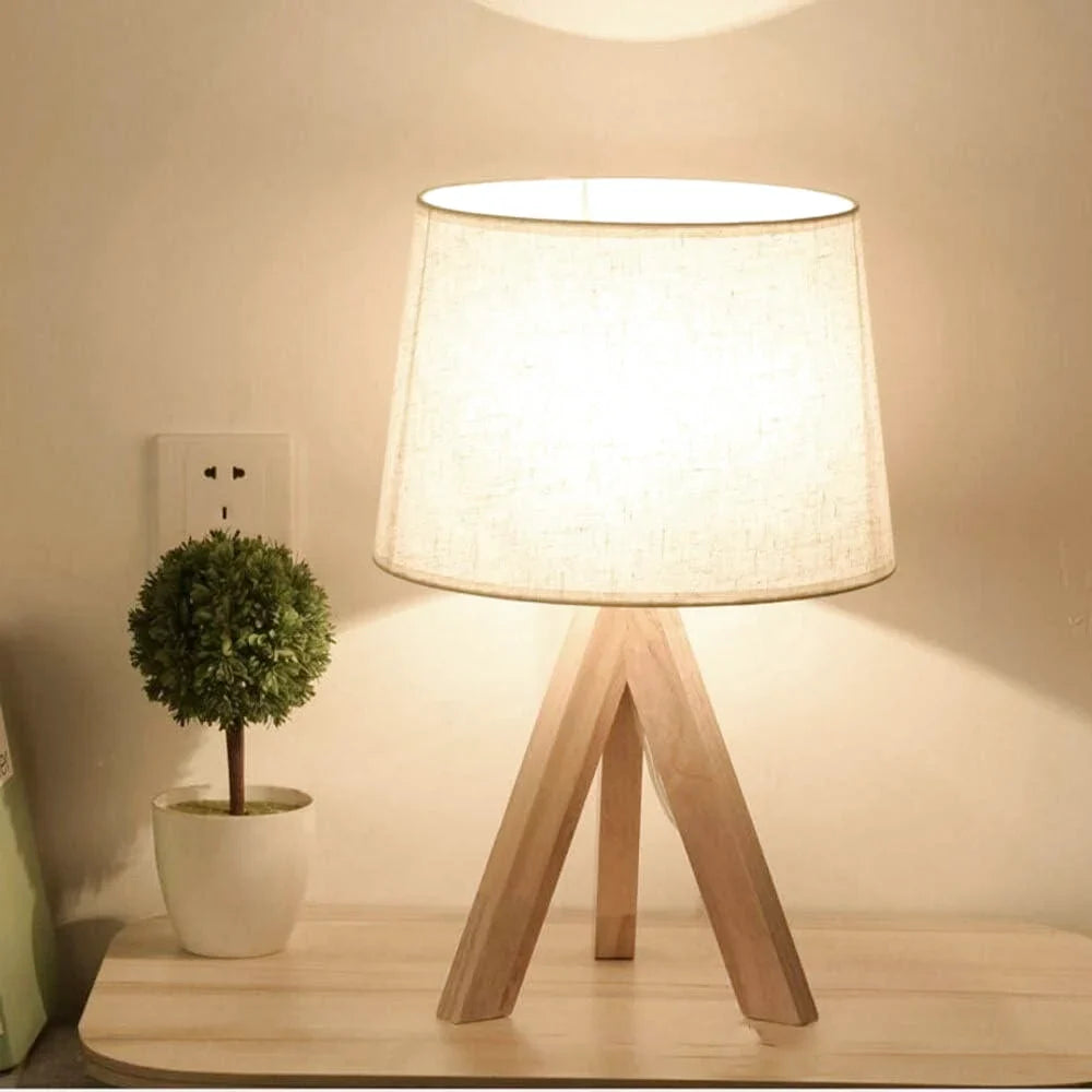 Nattbordslampe i tre | Mykt nattlys