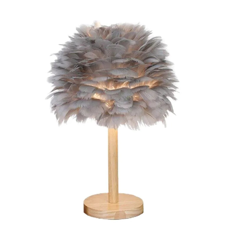 Lampe de Chevet Plume | Brillance Aurora - Designix Lampe de chevet Gris