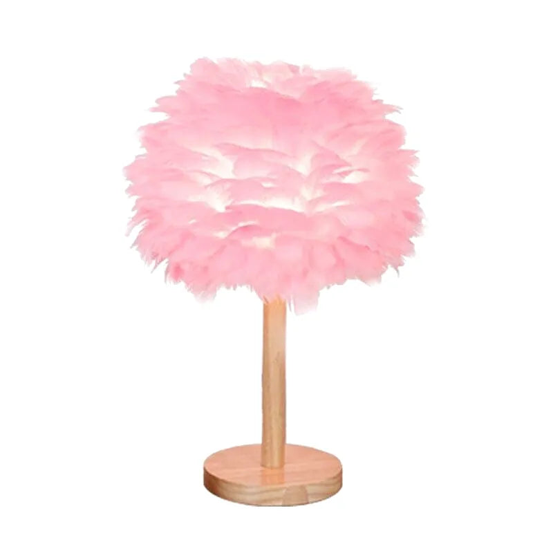 Lampe de Chevet Plume | Brillance Aurora - Designix Lampe de chevet Rose