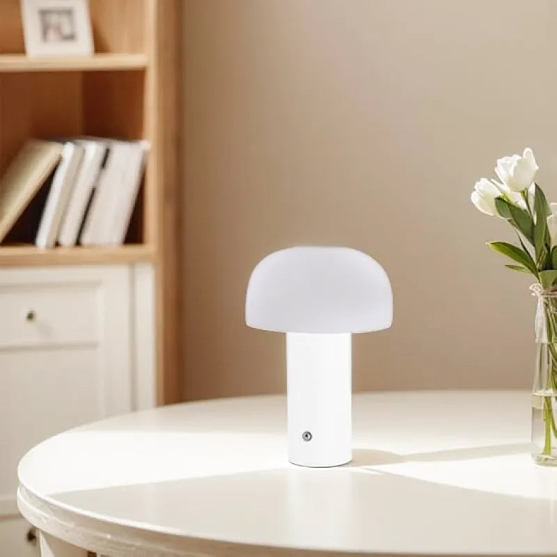 Trådløs nattbordslampe med soppdesign 