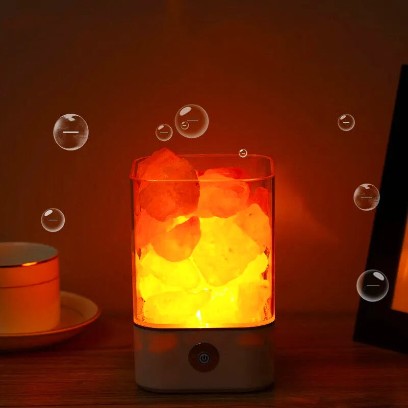 Himalayasalt nattbordslampe