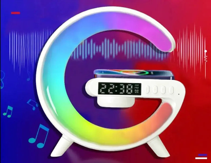 Berøringslampe for nattbord med musikalsk lader