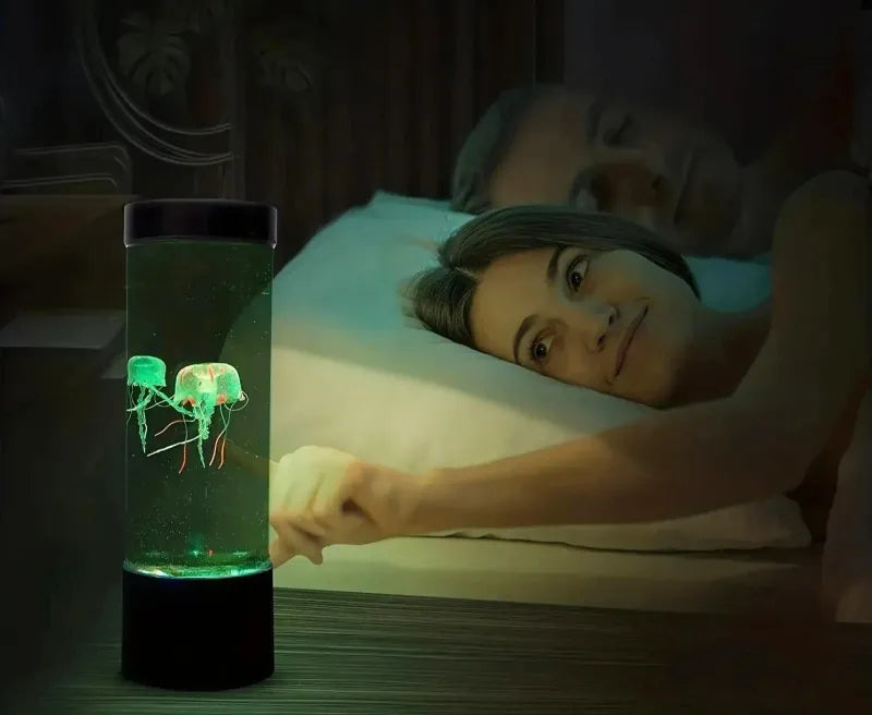 Nattbordslampe med maneter og lava-touch