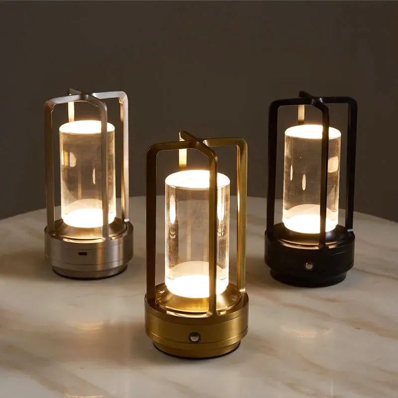 Vintage industriell nattbordslampe