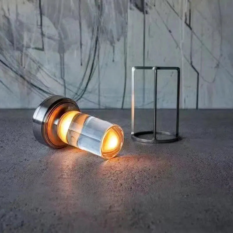 Vintage industriell nattbordslampe