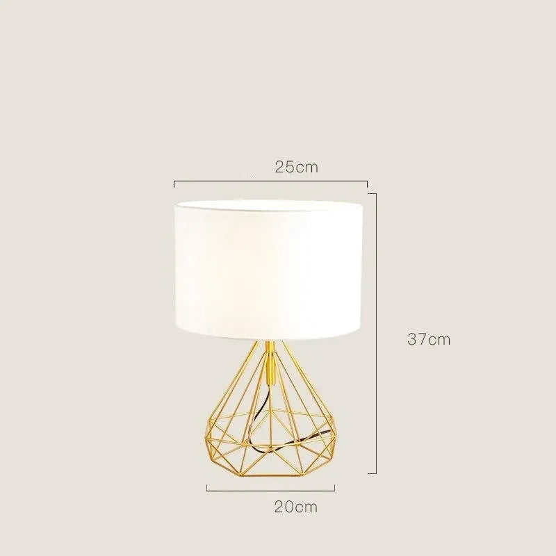 Lampe Géométrique Rétro | Silhouette Graphique - Designix Lampe de chevet Blanc et Doré