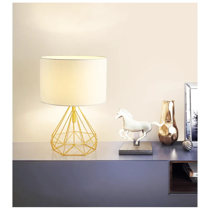 Retro geometrisk nattbordslampe