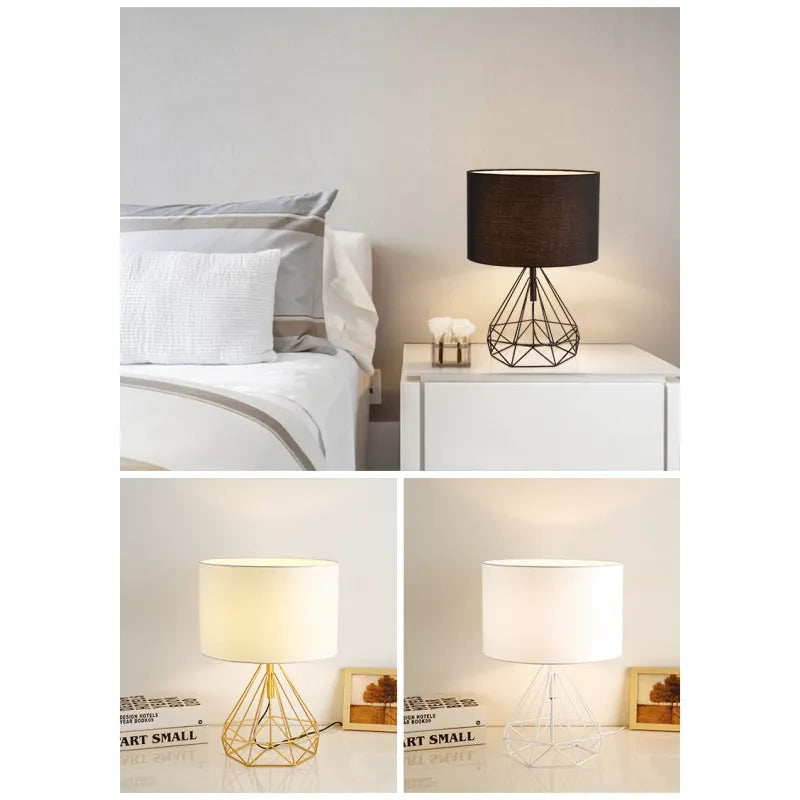 Retro geometrisk nattbordslampe