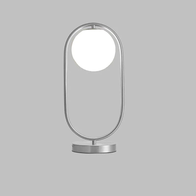 Lampe Métal Doré Boule | Sphère Lumineuse - Designix Lampe de chevet Argent Blanc Chaud (3000k)