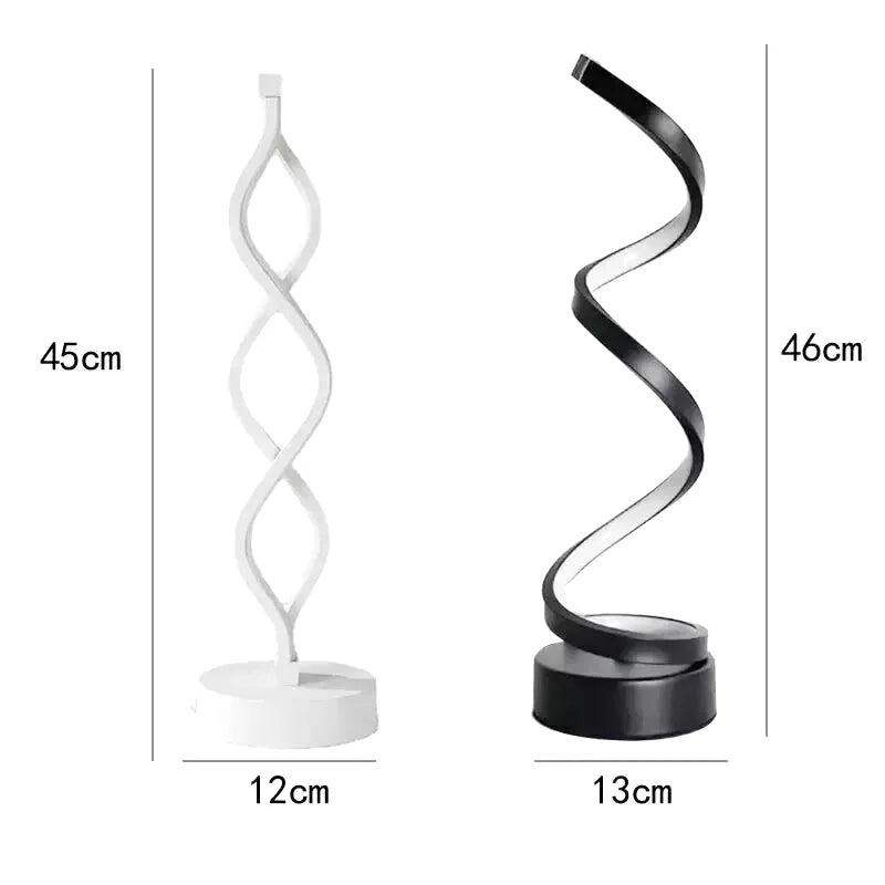 Spiralformet LED-nattlampe