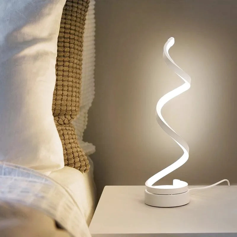 Lampe Spirale LED | Helix Lumineuse - Designix Lampe de chevet Spirale Blanc Blanc Chaud