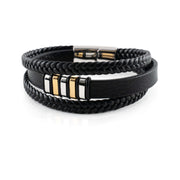 Bracelet Homme en Cuir Véritable LéoVant– Élégance Vintage avec Fermoir Magnétique