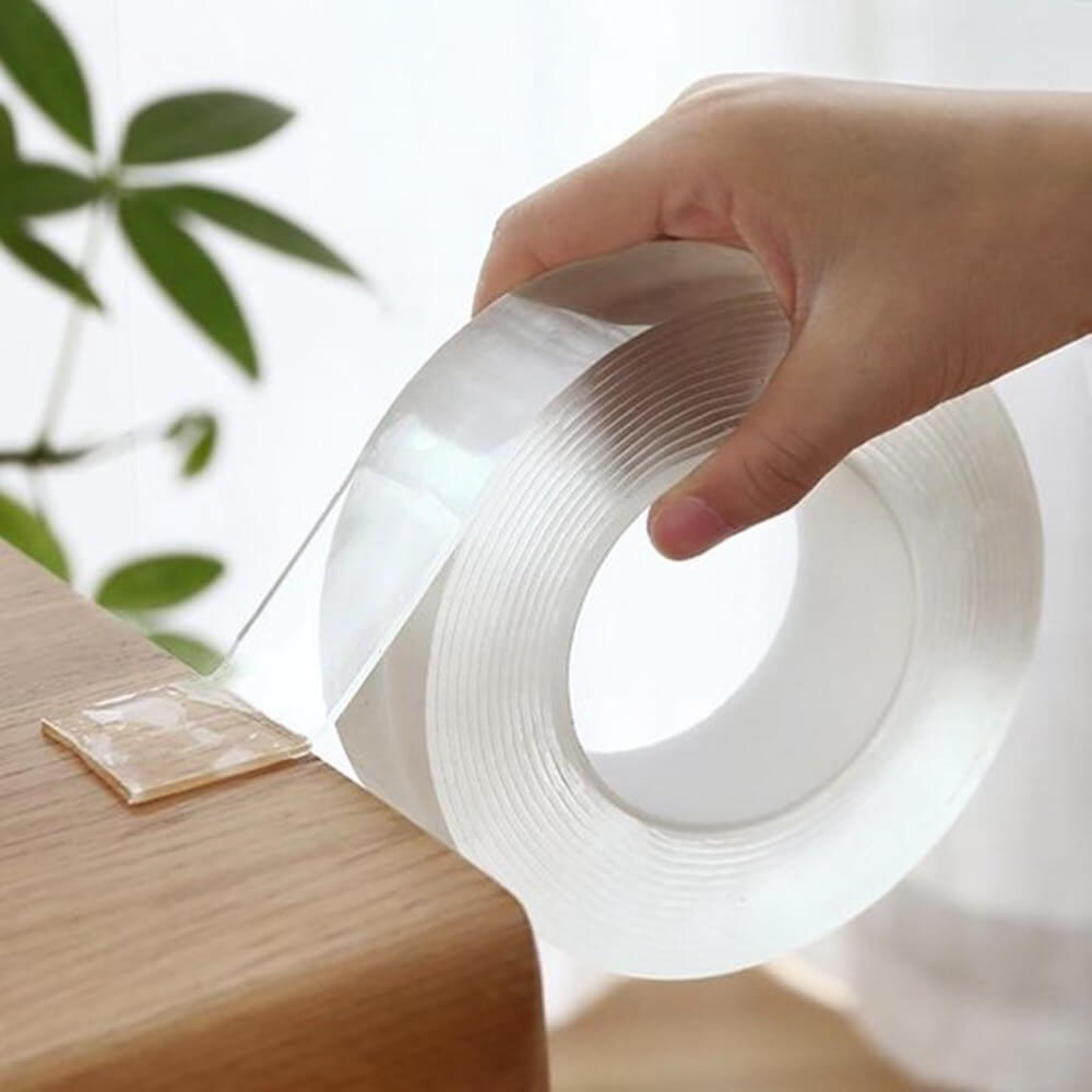 NanoTape Ultra – Ruban Adhésif Double Face Extra Fort pour Usage Domestique et Professionnel | Transparent, Réutilisable et Multifonction