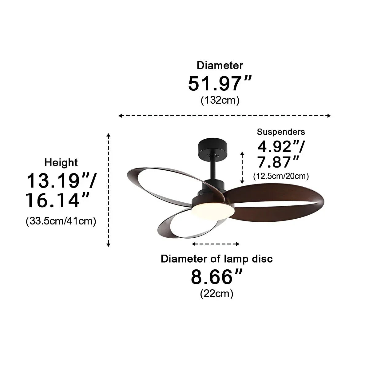 Ventilateur de Plafond Moderne avec Pales en Bois et Éclairage LED Dimmable
