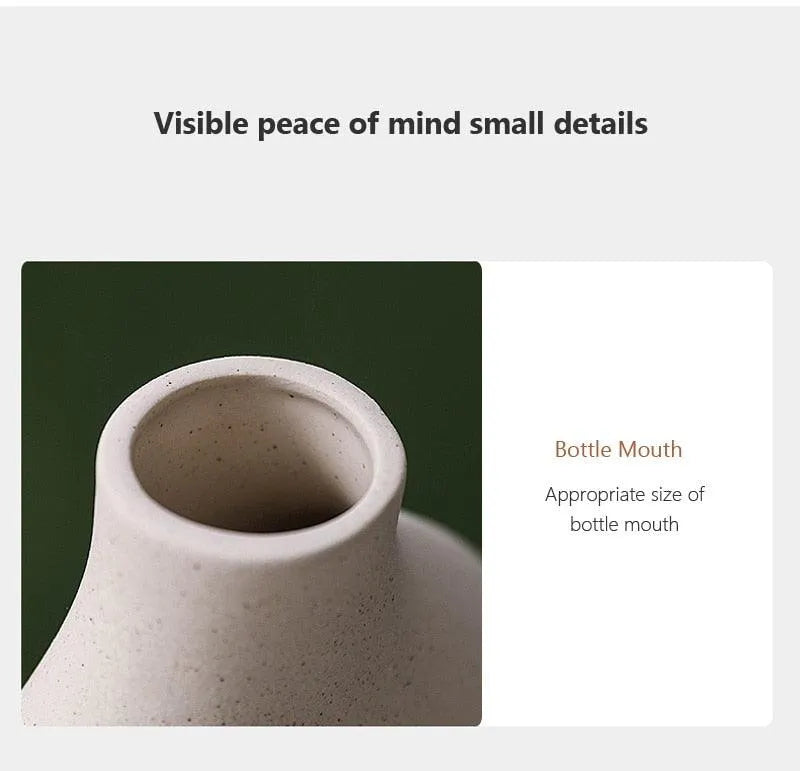 Keramikkvase Beige Matt Nordic Essence – Sett med 2 Blomsterpotter for Uimotståelig Stue-Deko

