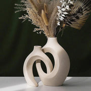 Keramikkvase Beige Matt Nordic Essence – Sett med 2 Blomsterpotter for Uimotståelig Stue-Deko

