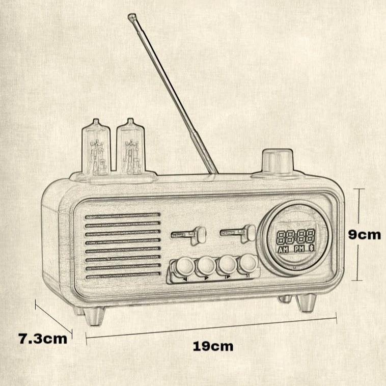 Nostyra™ – Radio Horloge Vintage Bluetooth au Design Rétro Chic