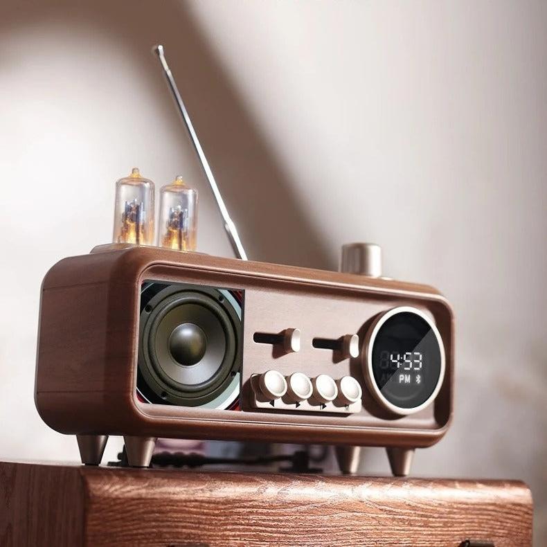 Nostyra™ – Radio Horloge Vintage Bluetooth au Design Rétro Chic