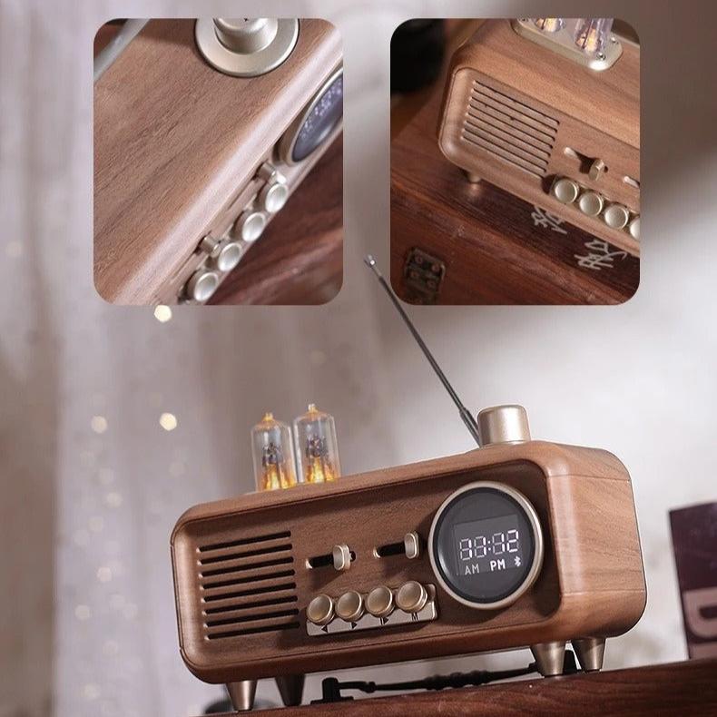 Nostyra™ – Radio Horloge Vintage Bluetooth au Design Rétro Chic