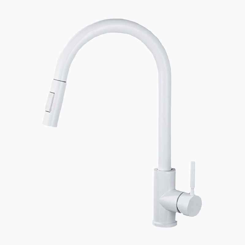 Robinet mitigeur cuisine avec douchette extractible blanc