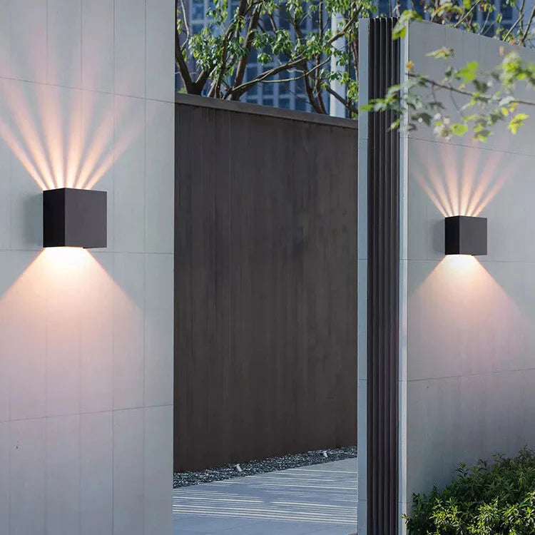 Applique murale extérieure Led Carré Noir