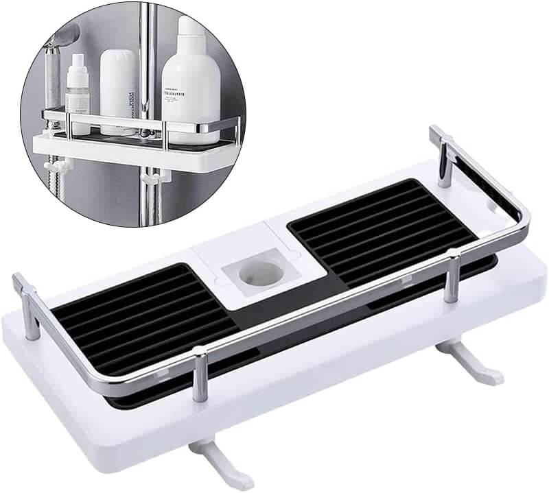 Organisateur de Douche Premium AquaSmart – Étagère de Rangement pour Salle de Bain (ABS Antirouille & Sans Perçage)