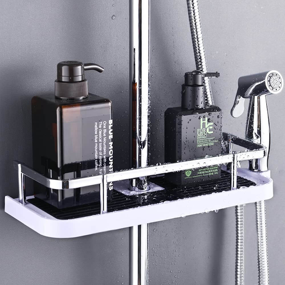 Organisateur de Douche Premium AquaSmart – Étagère de Rangement pour Salle de Bain (ABS Antirouille & Sans Perçage)