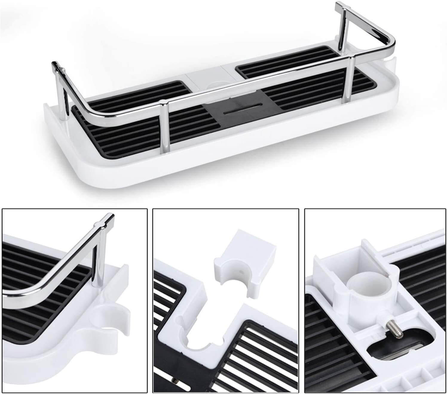 Organisateur de Douche Premium AquaSmart – Étagère de Rangement pour Salle de Bain (ABS Antirouille & Sans Perçage)