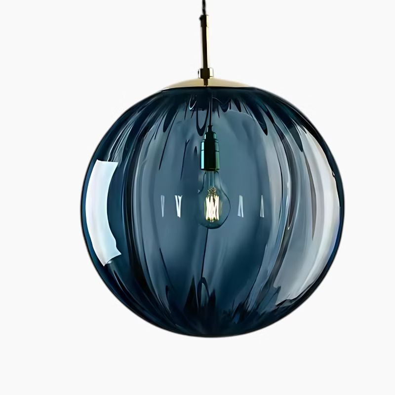 Moderne kuleformet glasspendellampe