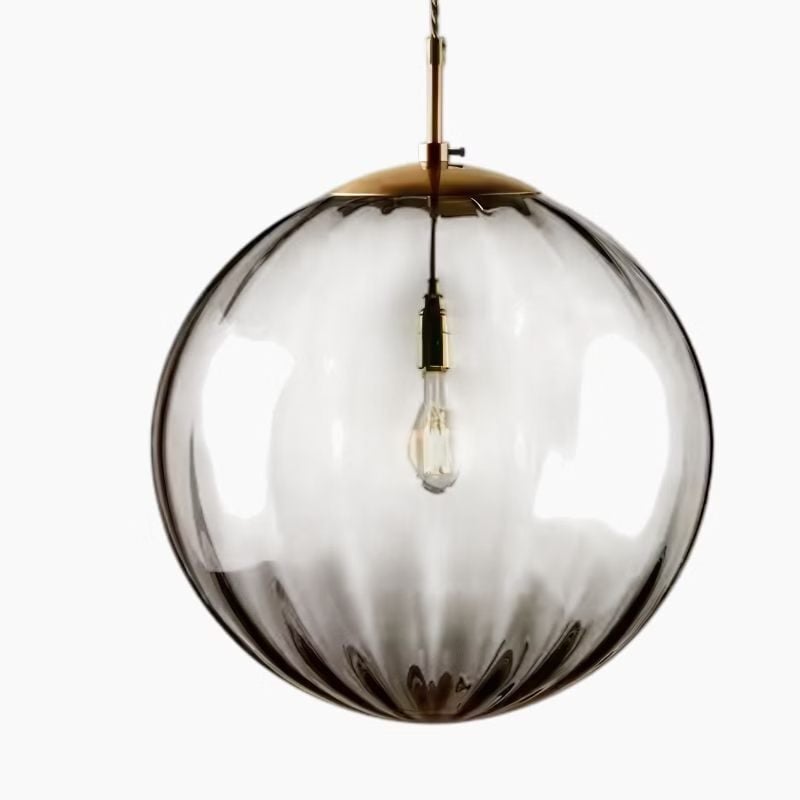 Moderne kuleformet glasspendellampe