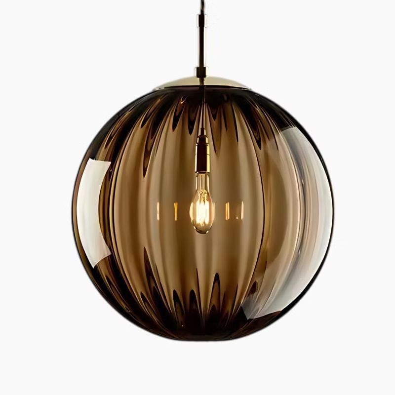 Moderne kuleformet glasspendellampe