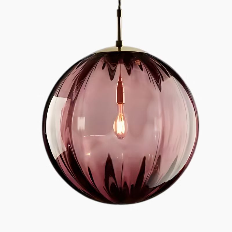 Moderne kuleformet glasspendellampe