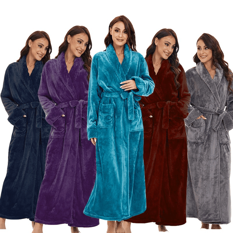 Peignoir d’hiver en polaire femme extra-long