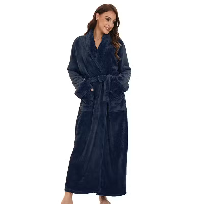 Peignoir d’hiver en polaire femme extra-long
