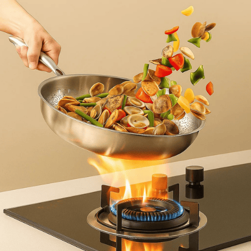 TitanCook – Høykvalitets stekepanne i titan uten belegg, kompatibel med alle typer kokeplater