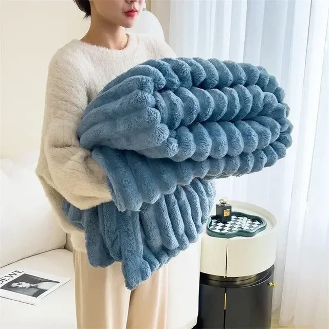 Velouria | Plaid Doux – Chaleur Luxueuse et Confort Ultime Bleu